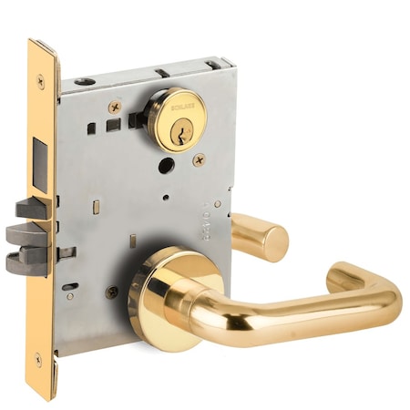 Schlage Entrance Mortise Lock with Deadbolt, 03A Design, Bright Brass L9453P 03A 605